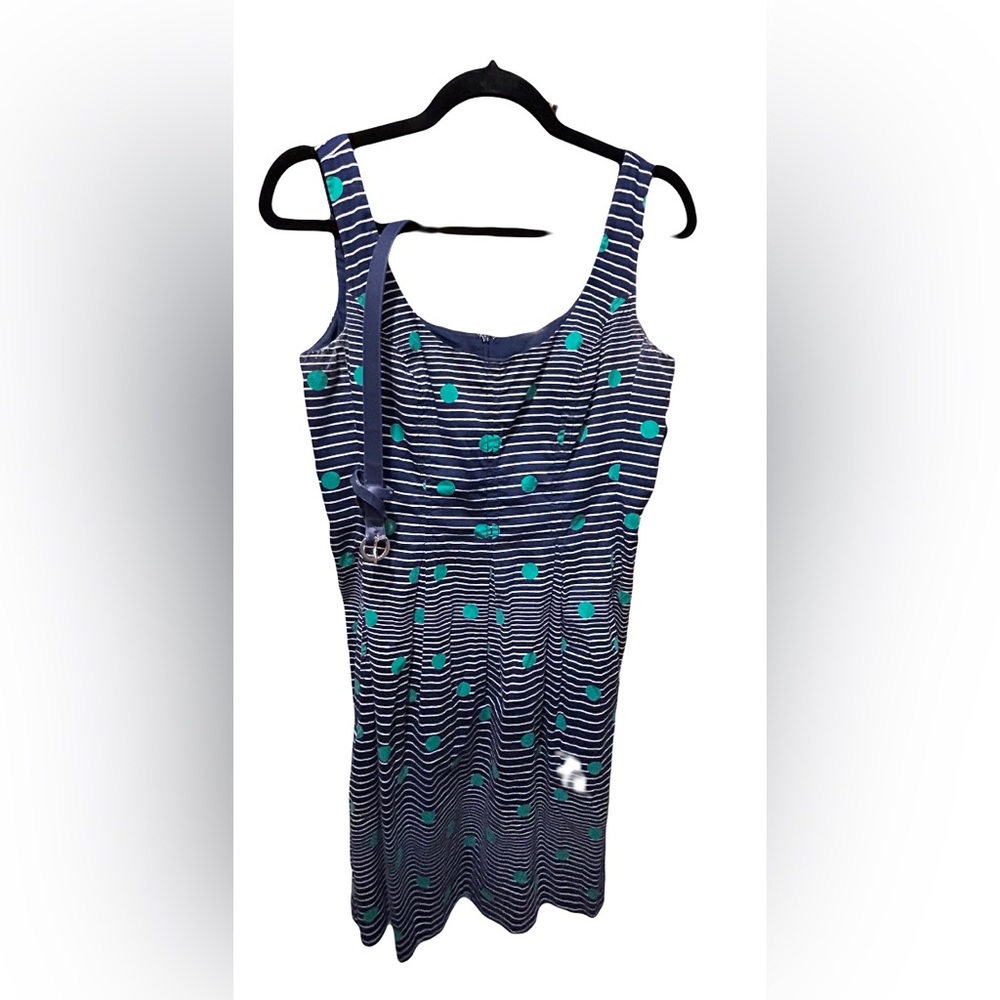 Nine West Blue White and Green Striped Dress